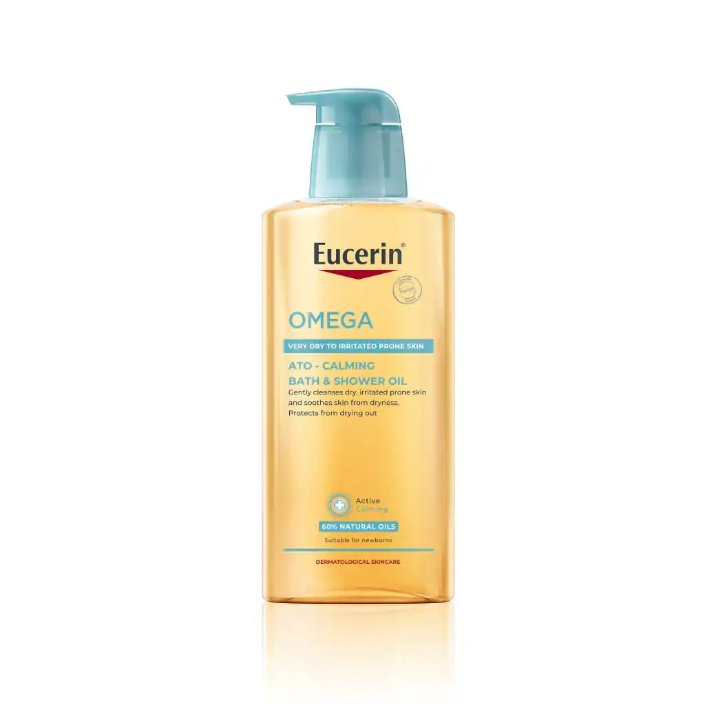 EUCERIN Omega Ato-Calming Bath&Shower Oil 400ml. ยูเซอริน โอเมก้า อะโท-คาล์มมิ่ง บาท แอนด์ ชาวเวอร์ ออยล์