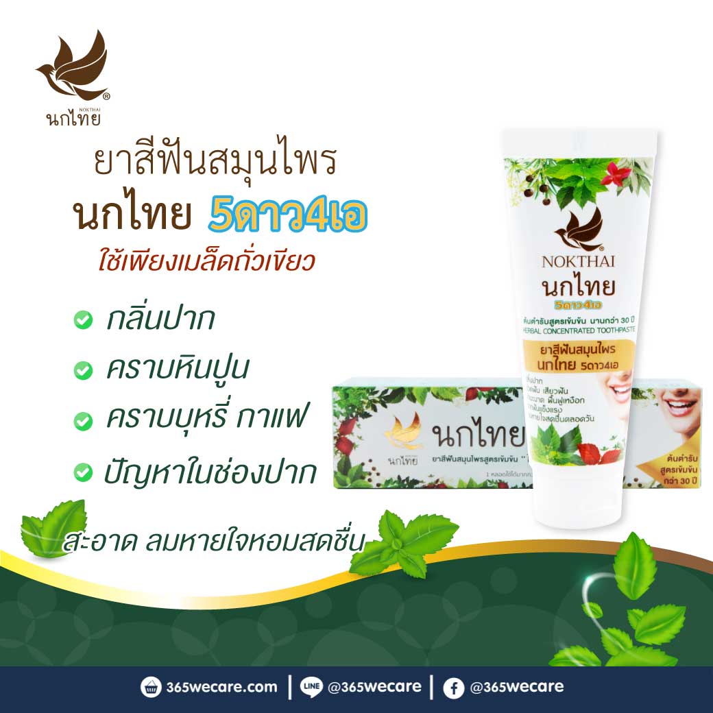 ยาสีฟัน นกไทย หลอด 30 กรัม