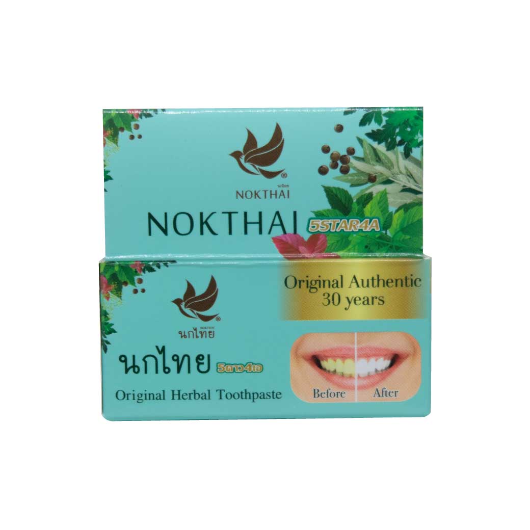Nokthai 5star4A Original Herbal Toothpaste 25g. นกไทย 5ดาว4เอ ยาสีฟันสมุนไพรสูตรต้นตำรับ