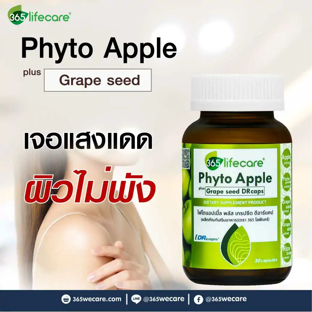 365Lifecare Phyto Apple Plus Grape Seed 30แคปซูล 365ไลฟ์แคร์ ไฟโตแอปเปิ้ล พลัส เกรปซีด ดีอาร์แคป
