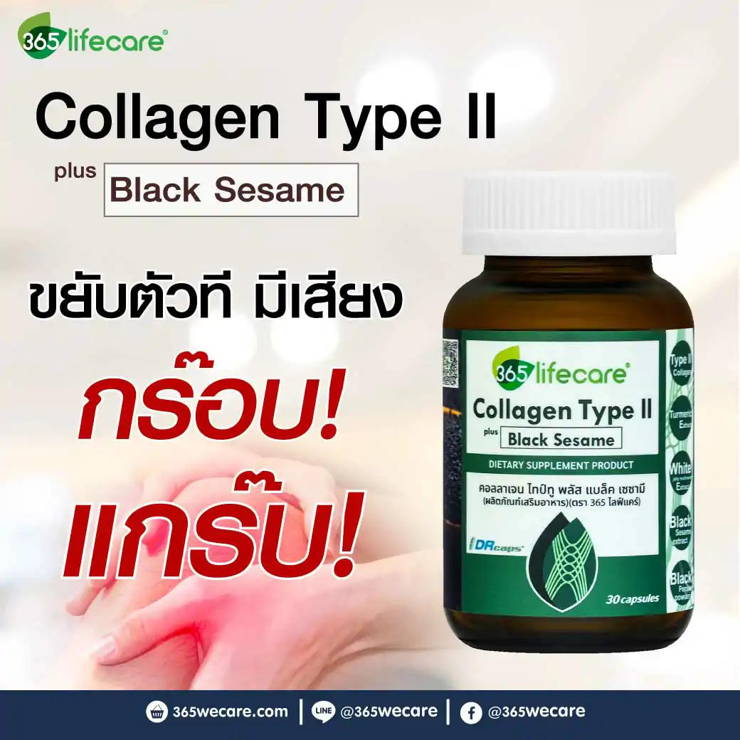 365Lifecare Collagen TypeII Plus Black Sesame 30แคปซูล. 365ไลฟ์แคร์ คอลลาเจน ไทป์ทู พลัส แบล็ค เซซามี