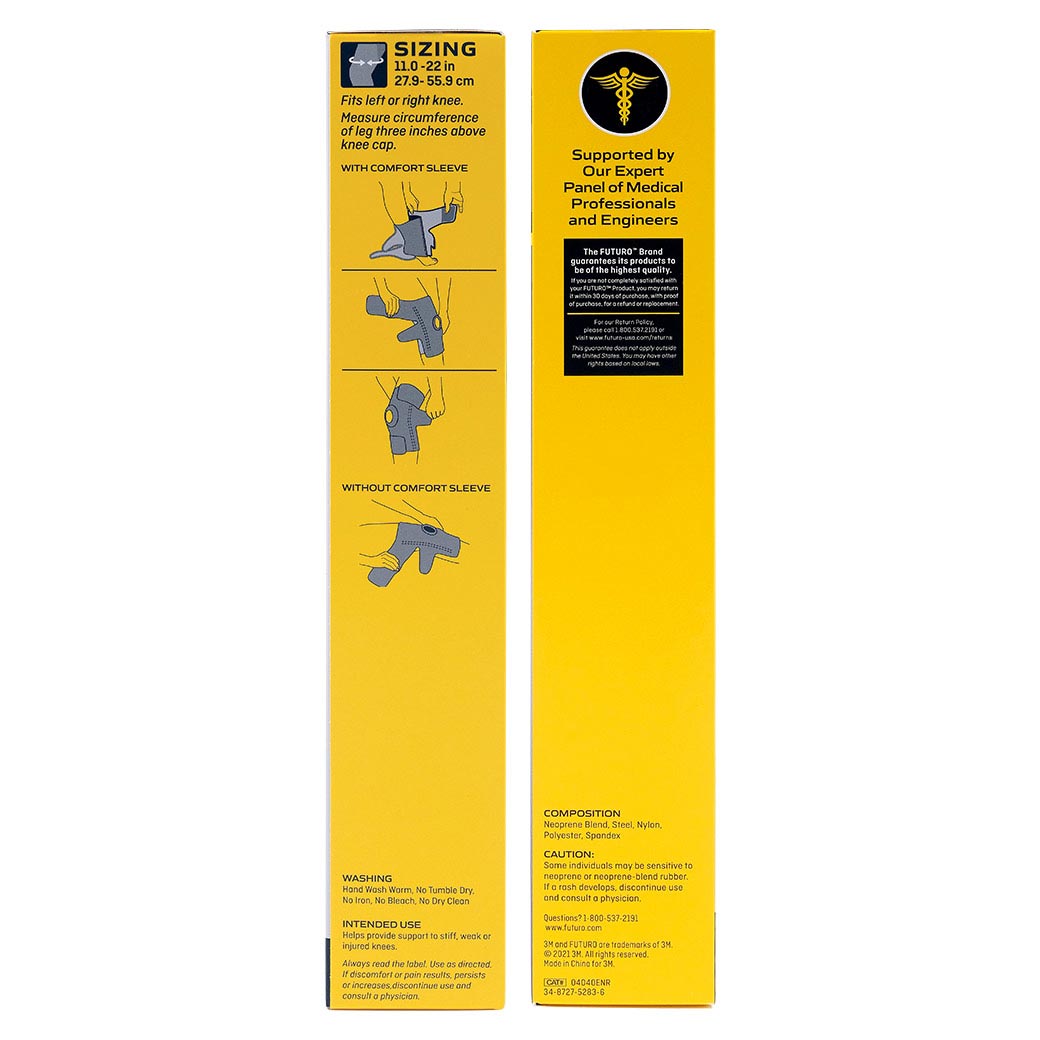 FUTURO Comfort Fit Knee Stabilizer ADJ 04040 ฟูทูโร่ คอมฟอร์ท ฟิต ชนิดปรับกระชับได้ อุปกรณ์พยุงหัวเข่า
