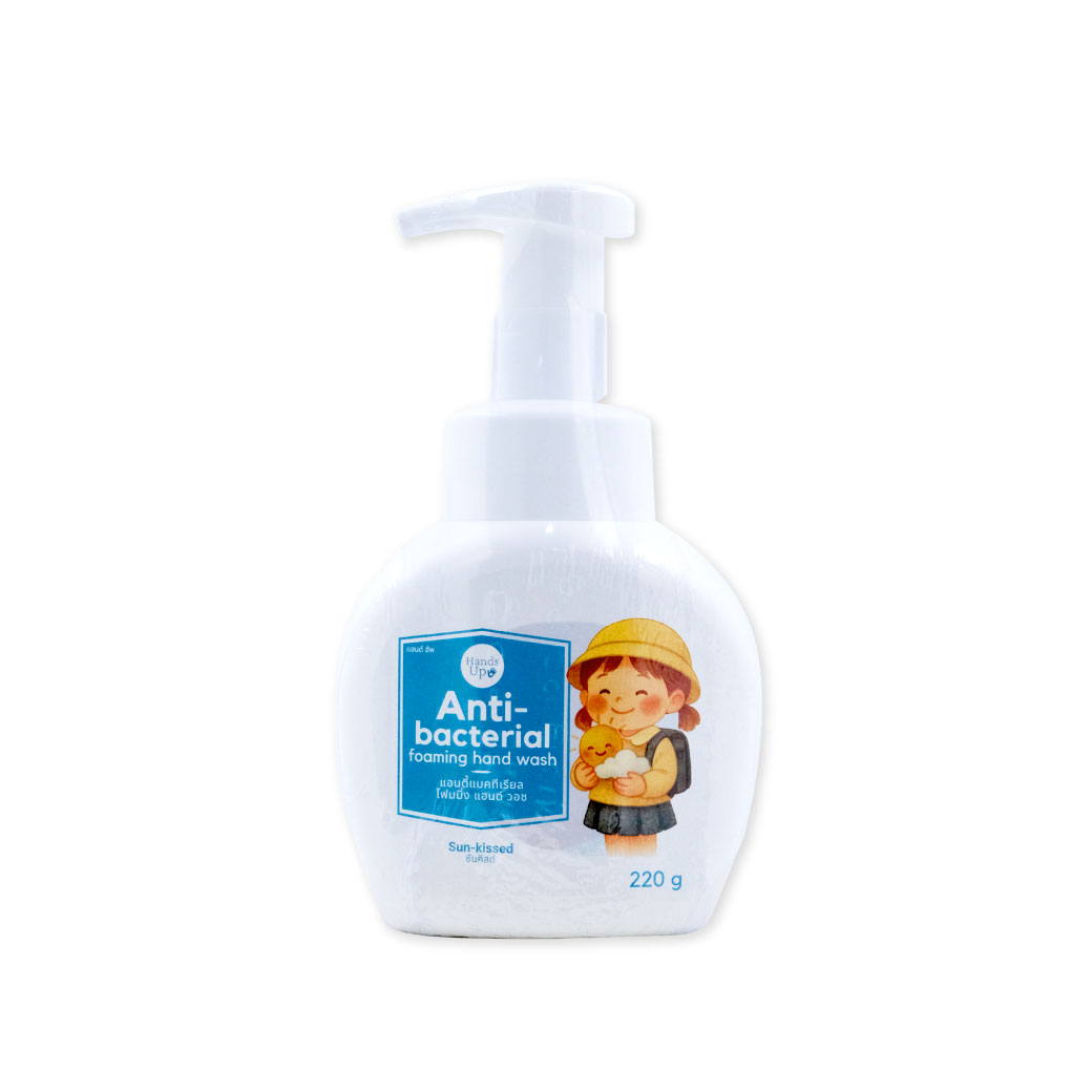 Hand Up Anti-bacterial Foaming Hand Soap 220g. กลิ่น Sun-kissed แฮนด์อัพ แอนตี้แบคทีเรียล โฟมมิ่งแฮนด์ โซป กลิ่น ซันคิสต์