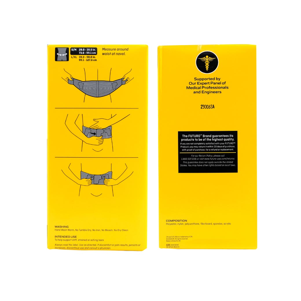 Futuro Comfort Stabilizing Back Support (Gray) size L-XL อุปกรณ์พยุงหลัง ฟูทูโร่" (รุ่นเสริมแกน สีเทา)