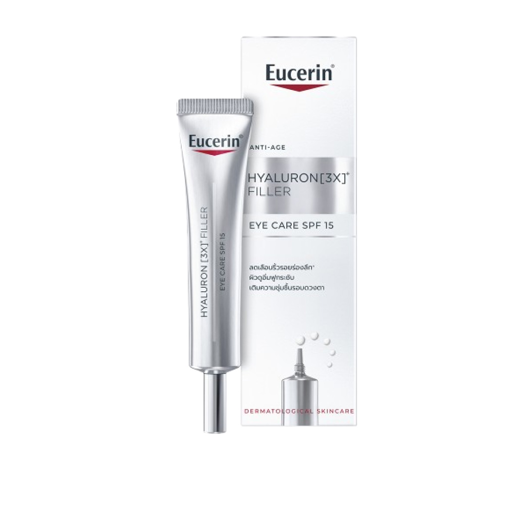 EUCERIN Hyaluron 3X Filler Eye Care Cream Spf15 15 ml. ยูเซอริน ไฮยาลูรอน 3เอ็กซ์ ฟิลเลอร์ อาย แคร์ เอสพีเอฟ 15